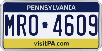 PA license plate MRO4609