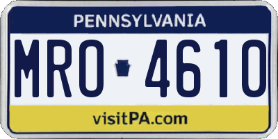 PA license plate MRO4610