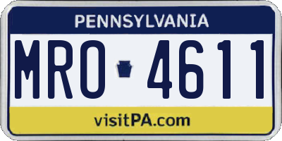 PA license plate MRO4611
