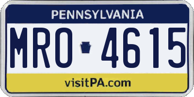 PA license plate MRO4615