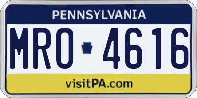 PA license plate MRO4616