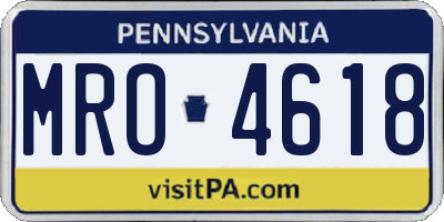 PA license plate MRO4618