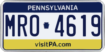 PA license plate MRO4619