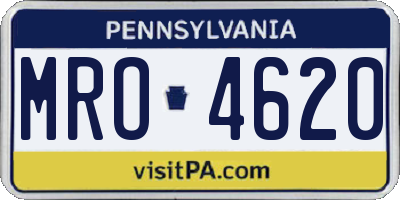 PA license plate MRO4620