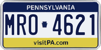 PA license plate MRO4621