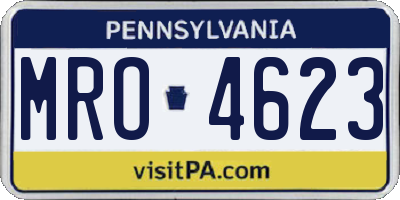 PA license plate MRO4623