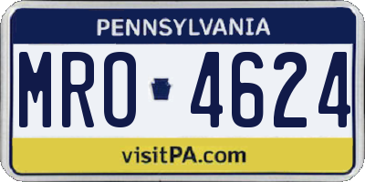 PA license plate MRO4624