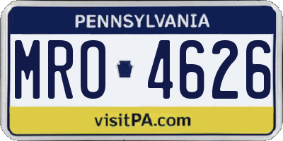 PA license plate MRO4626