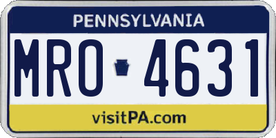 PA license plate MRO4631
