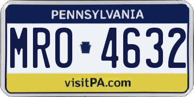 PA license plate MRO4632
