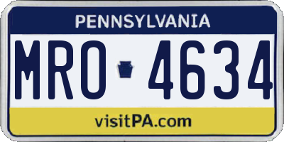 PA license plate MRO4634