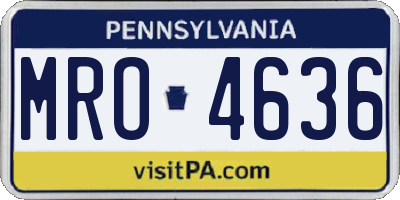 PA license plate MRO4636