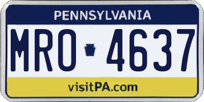PA license plate MRO4637