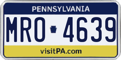 PA license plate MRO4639