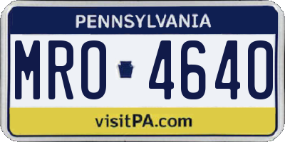 PA license plate MRO4640