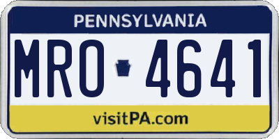 PA license plate MRO4641