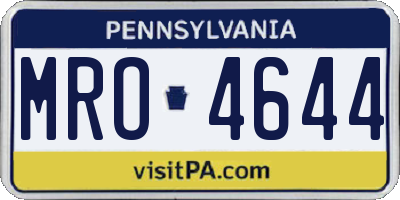 PA license plate MRO4644