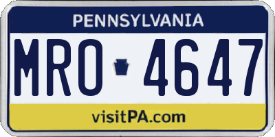 PA license plate MRO4647