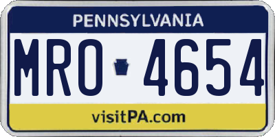 PA license plate MRO4654