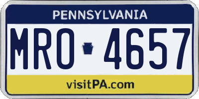 PA license plate MRO4657