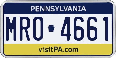 PA license plate MRO4661