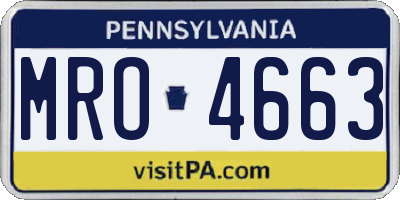 PA license plate MRO4663