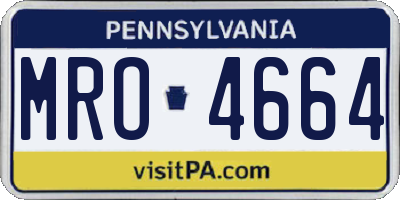 PA license plate MRO4664