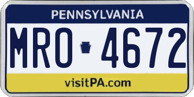 PA license plate MRO4672