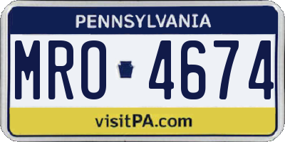PA license plate MRO4674