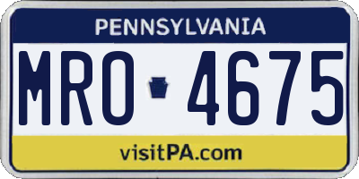 PA license plate MRO4675