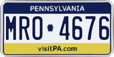 PA license plate MRO4676