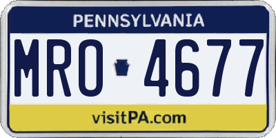 PA license plate MRO4677