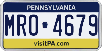 PA license plate MRO4679