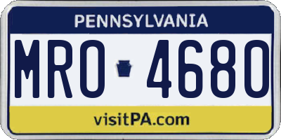 PA license plate MRO4680