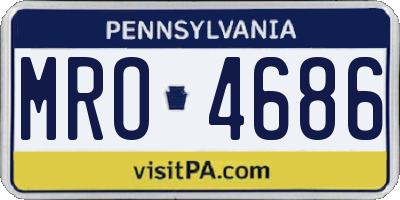 PA license plate MRO4686