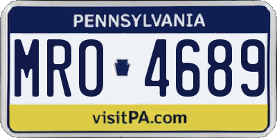 PA license plate MRO4689