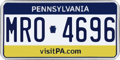 PA license plate MRO4696
