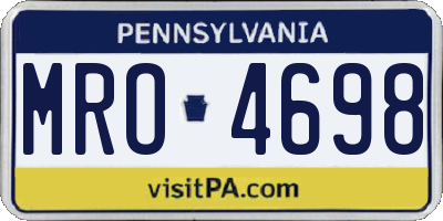 PA license plate MRO4698