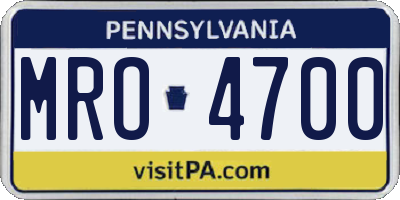 PA license plate MRO4700