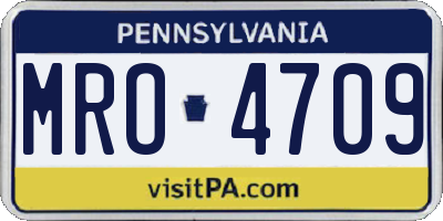 PA license plate MRO4709