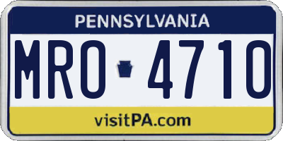 PA license plate MRO4710