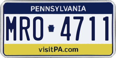 PA license plate MRO4711