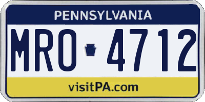 PA license plate MRO4712