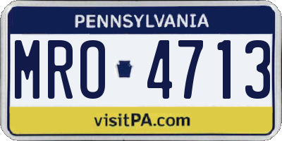 PA license plate MRO4713