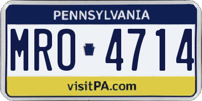 PA license plate MRO4714