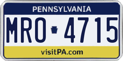 PA license plate MRO4715