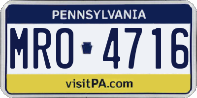 PA license plate MRO4716