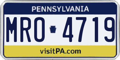 PA license plate MRO4719
