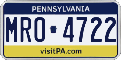 PA license plate MRO4722