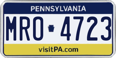 PA license plate MRO4723